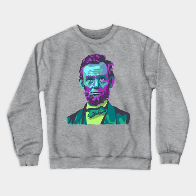 Abraham Lincoln Portrait Crewneck Sweatshirt by Slightly Unhinged